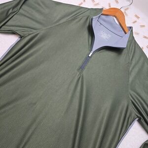 Under Armour Mens Olive Green Pullover 1/4 Zip Long Sleeve Loose Fit‎ Top